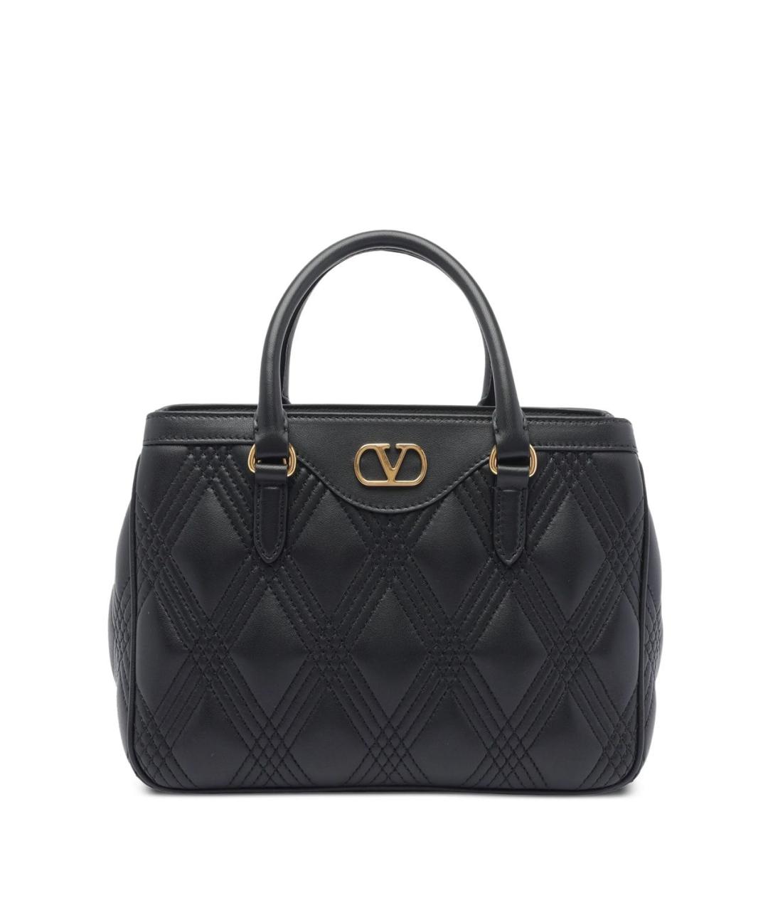 VALENTINO Черная кожаная сумка тоут, фото 1