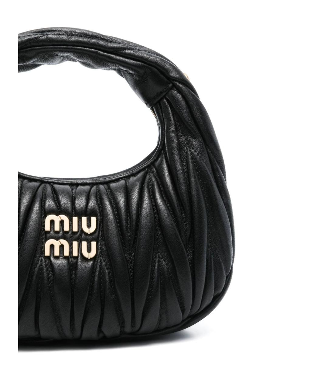 MIU MIU Черная кожаная сумка через плечо, фото 4