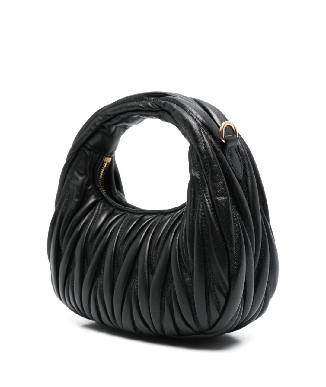 MIU MIU Черная кожаная сумка через плечо, фото 3