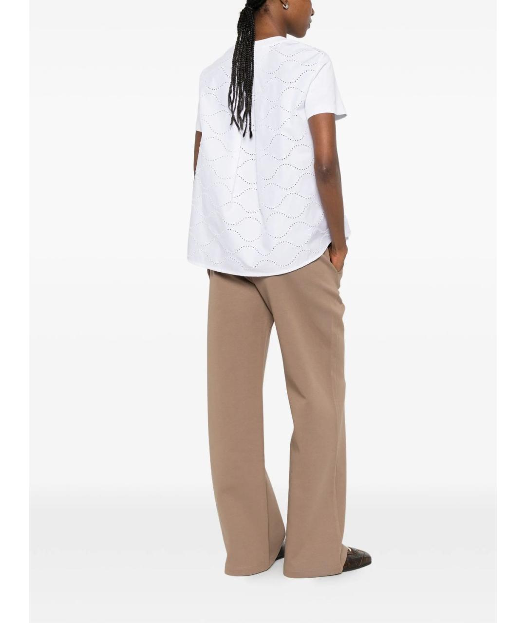 MONCLER Белая хлопковая футболка, фото 4