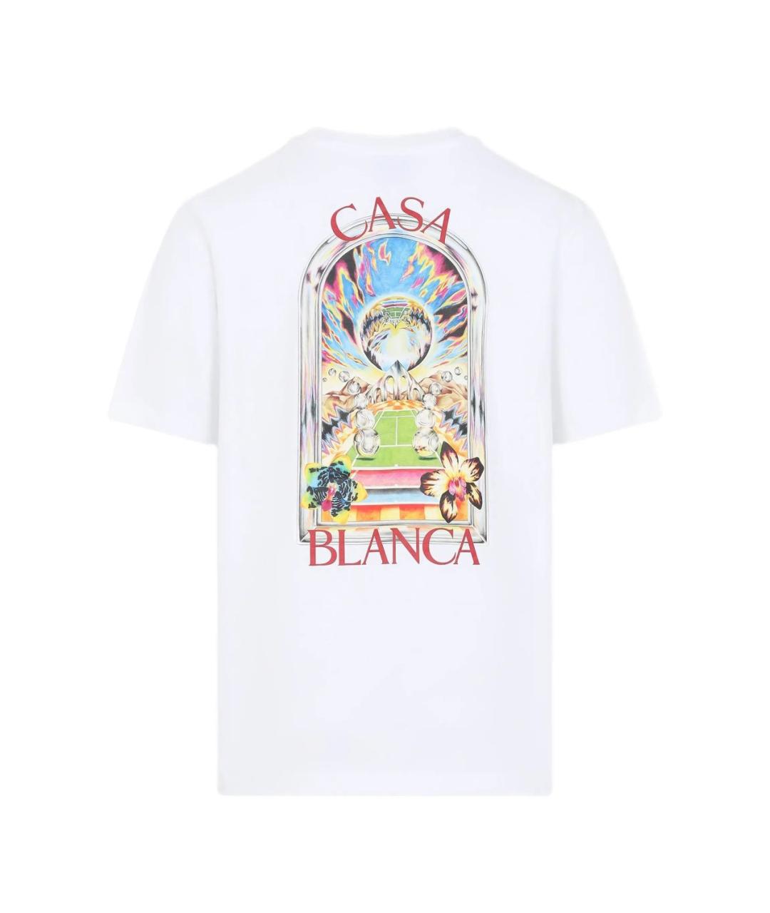 CASABLANCA Белая хлопковая футболка, фото 2