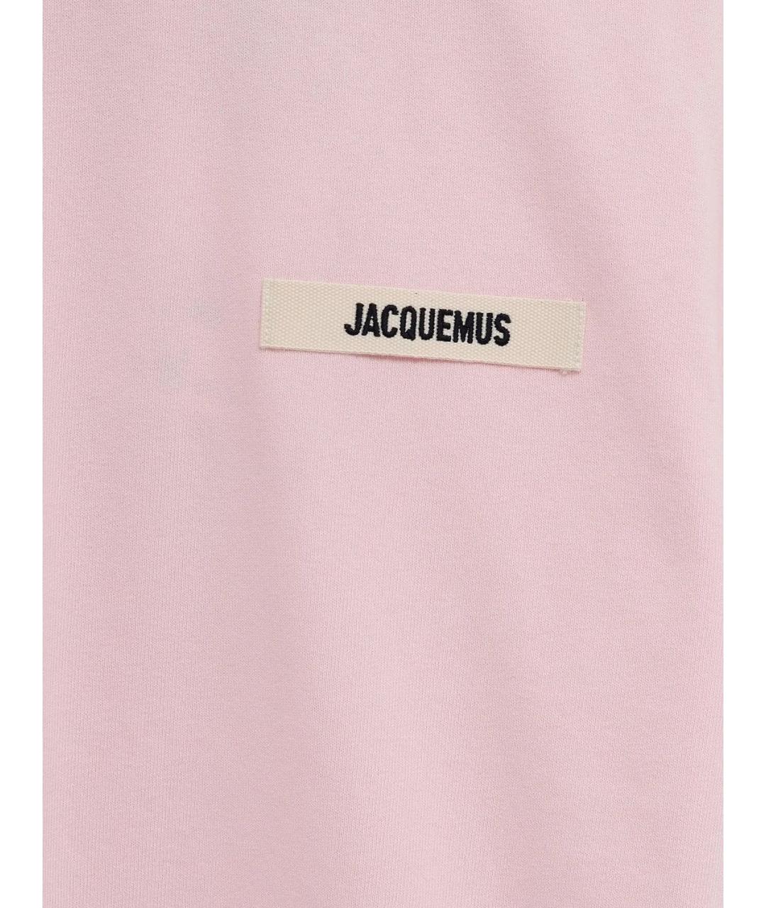 JACQUEMUS Розовая хлопковая футболка, фото 2