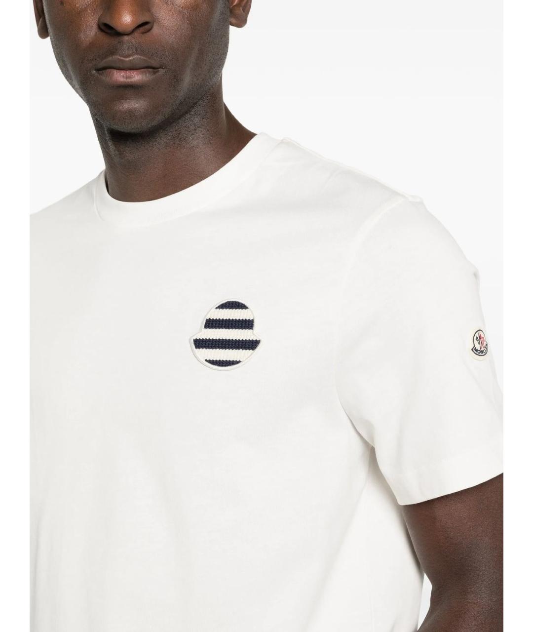 MONCLER Белая хлопковая футболка, фото 2