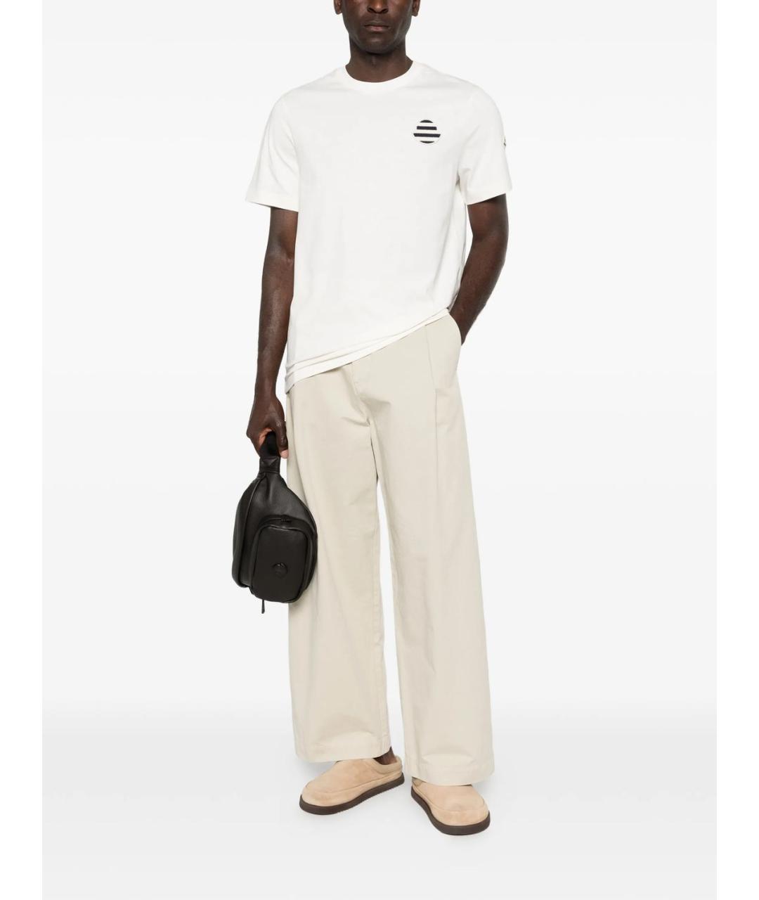 MONCLER Белая хлопковая футболка, фото 5