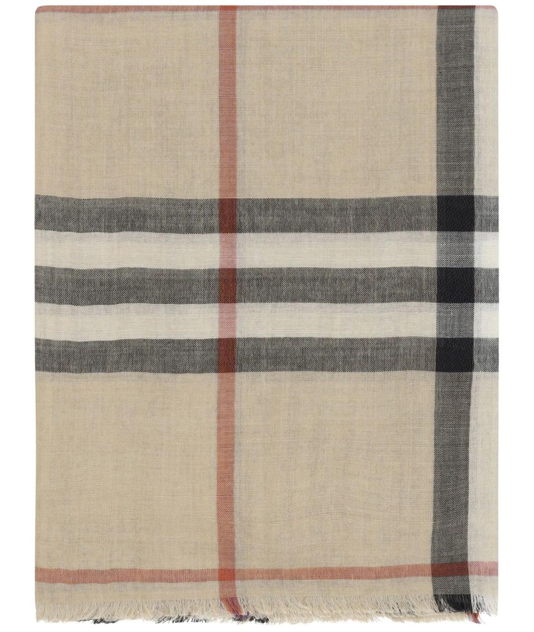 BURBERRY Бежевый шерстяной шарф, фото 1