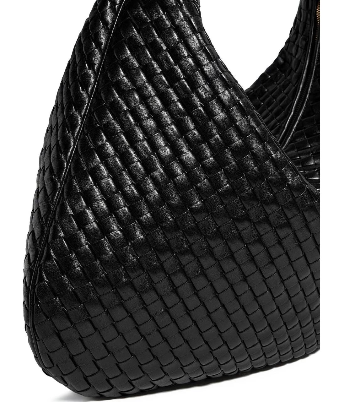 BOTTEGA VENETA Черная кожаная сумка через плечо, фото 4