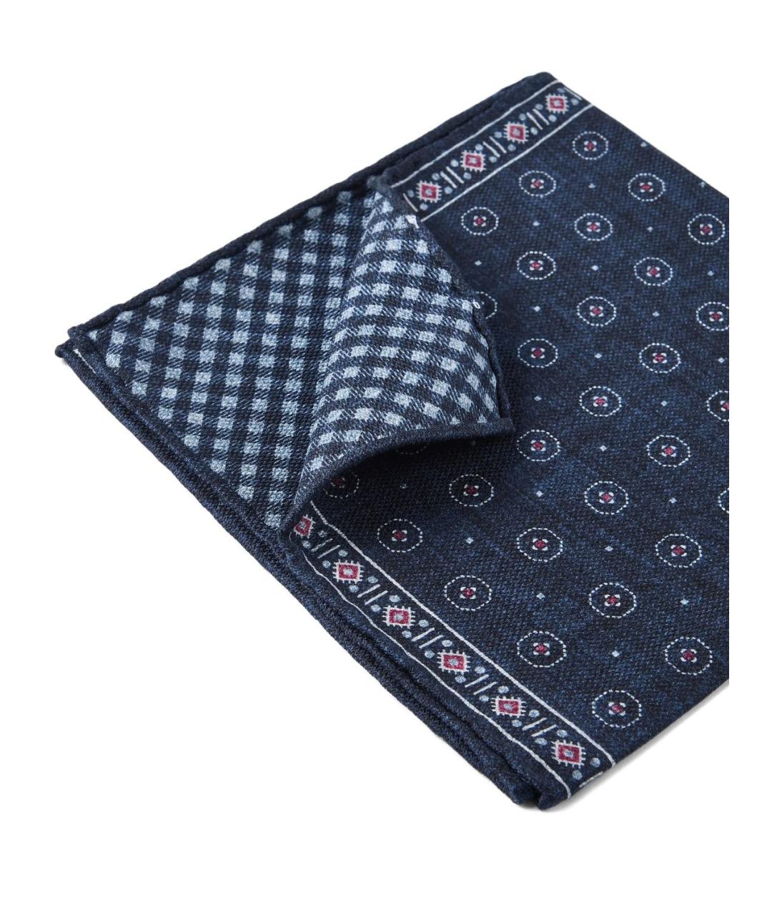 BRUNELLO CUCINELLI Синий шелковый шарф, фото 2