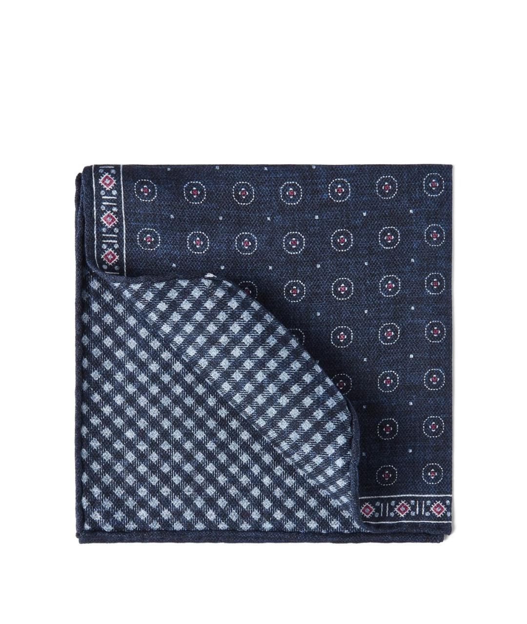 BRUNELLO CUCINELLI Синий шелковый шарф, фото 1