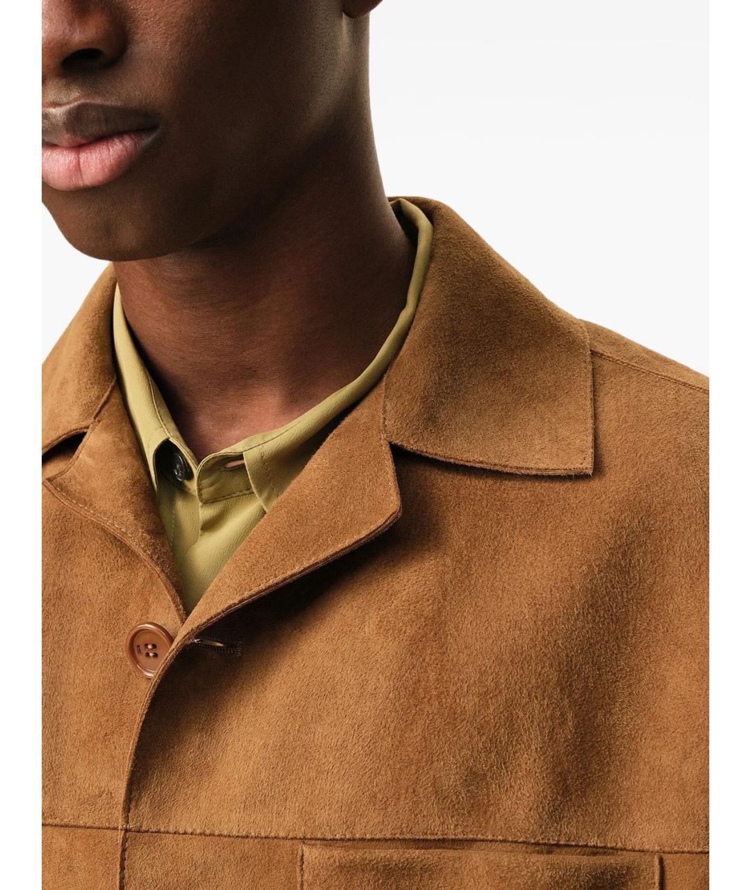 Ami Paris Коричневая замшевая куртка, фото 4