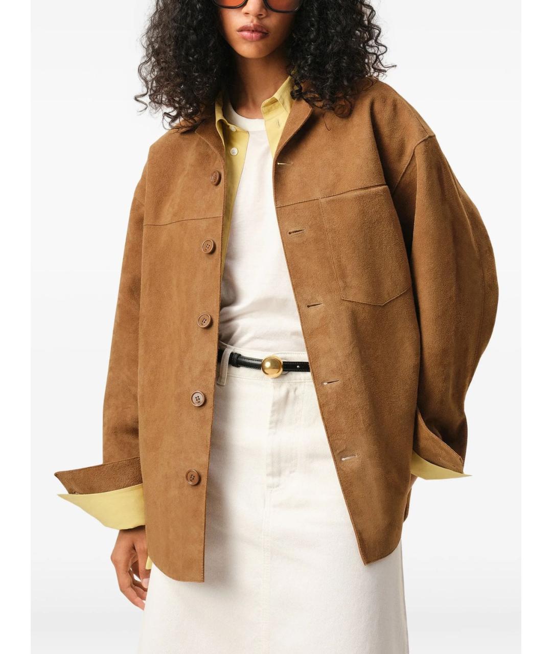 Ami Paris Коричневая замшевая куртка, фото 3