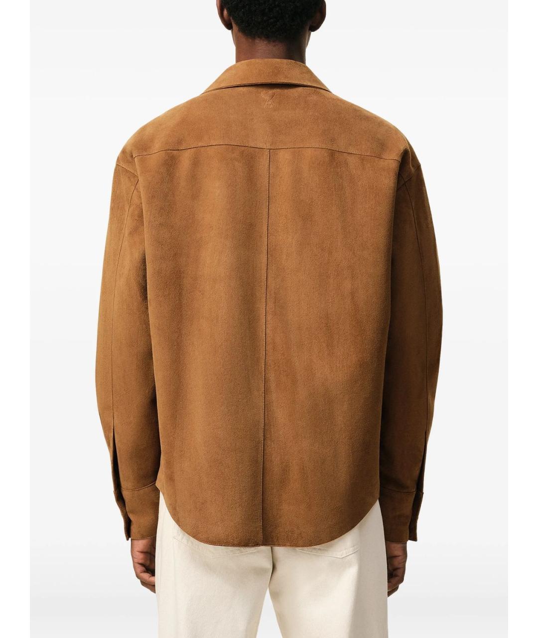 Ami Paris Коричневая замшевая куртка, фото 5