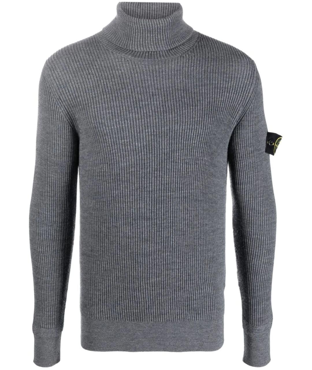 STONE ISLAND Серый шерстяной джемпер / свитер, фото 1