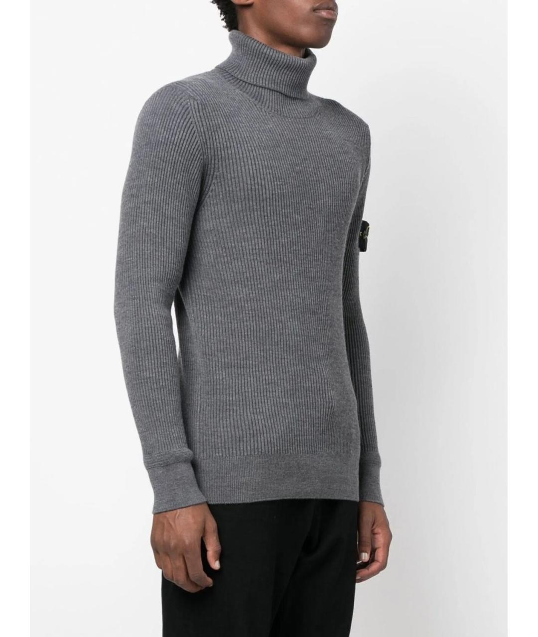 STONE ISLAND Серый шерстяной джемпер / свитер, фото 5