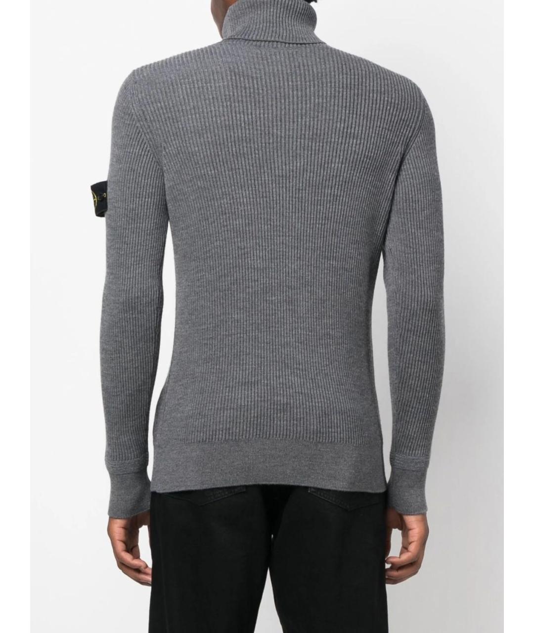 STONE ISLAND Серый шерстяной джемпер / свитер, фото 2