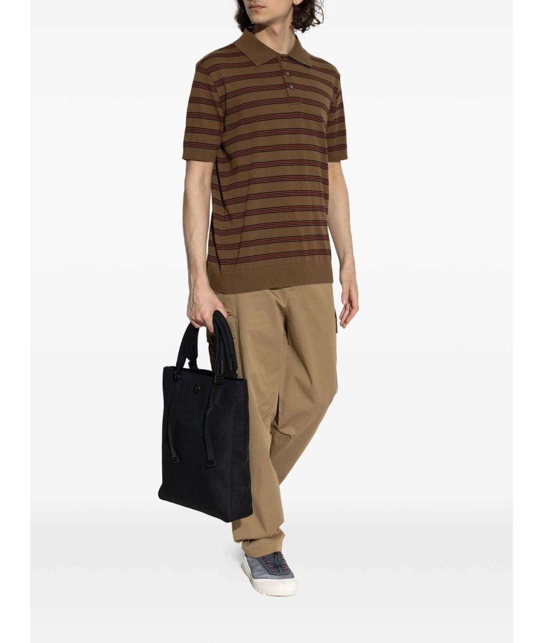 MONCLER Коричневая хлопковая футболка, фото 2