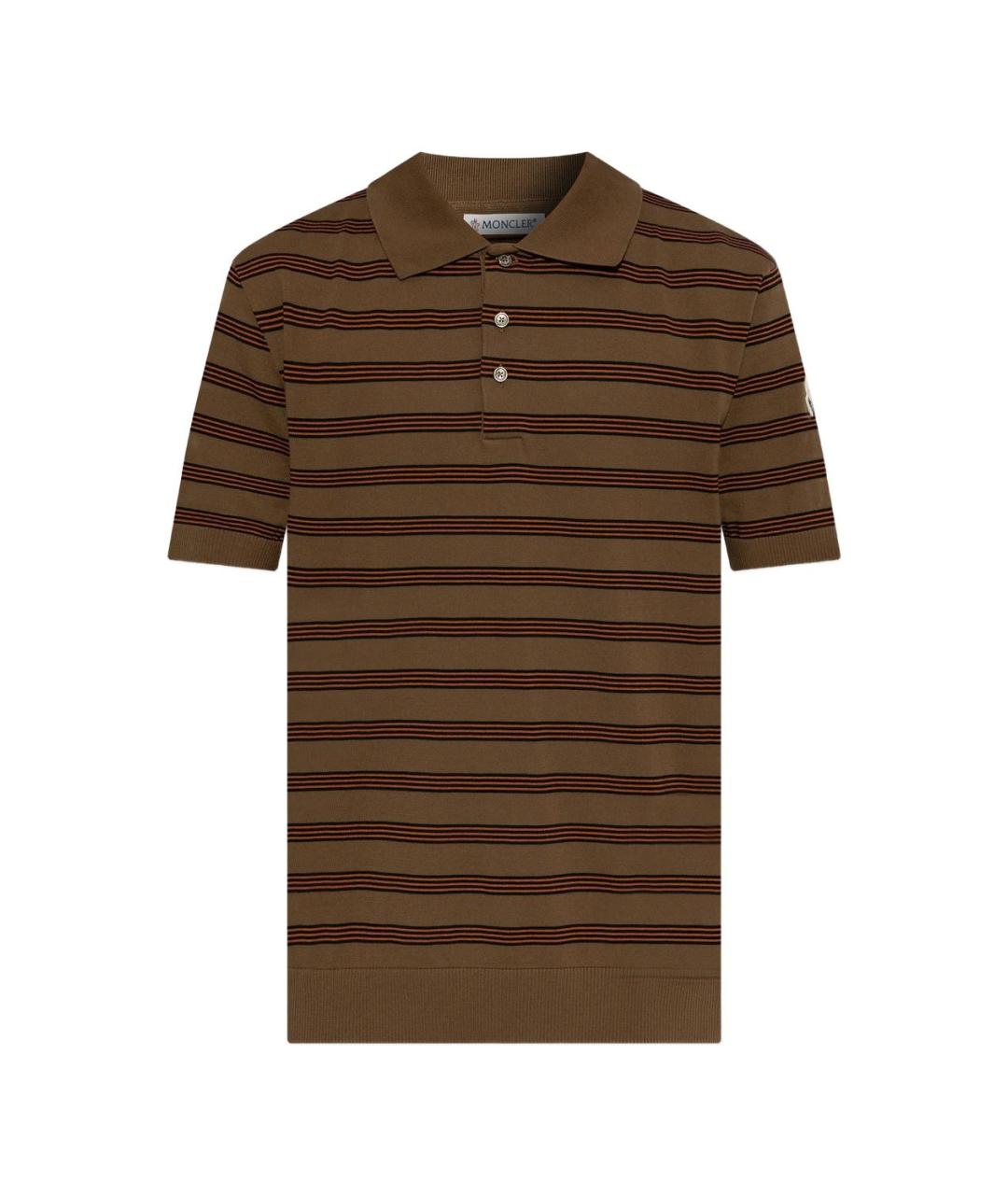 MONCLER Коричневая хлопковая футболка, фото 1