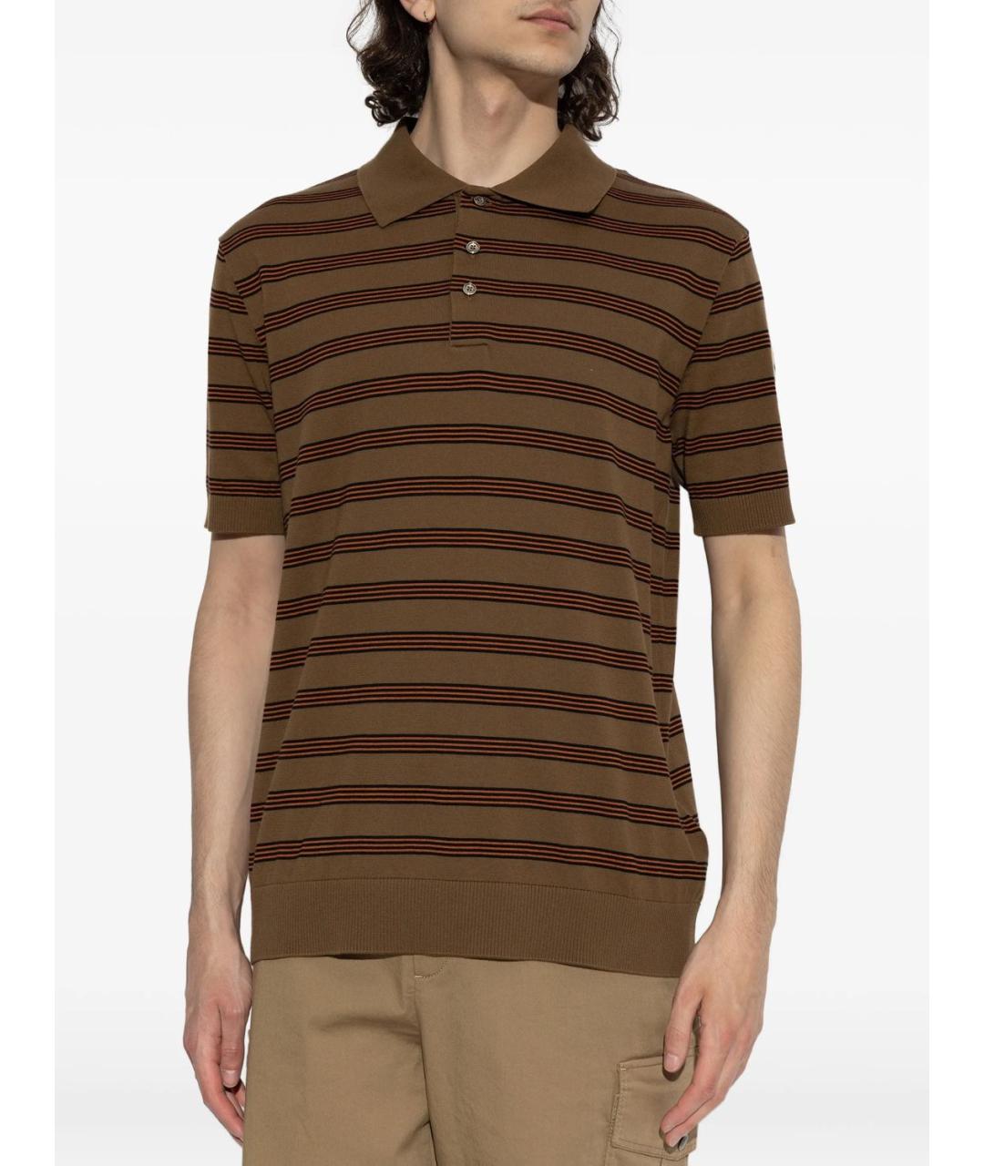 MONCLER Коричневая хлопковая футболка, фото 3
