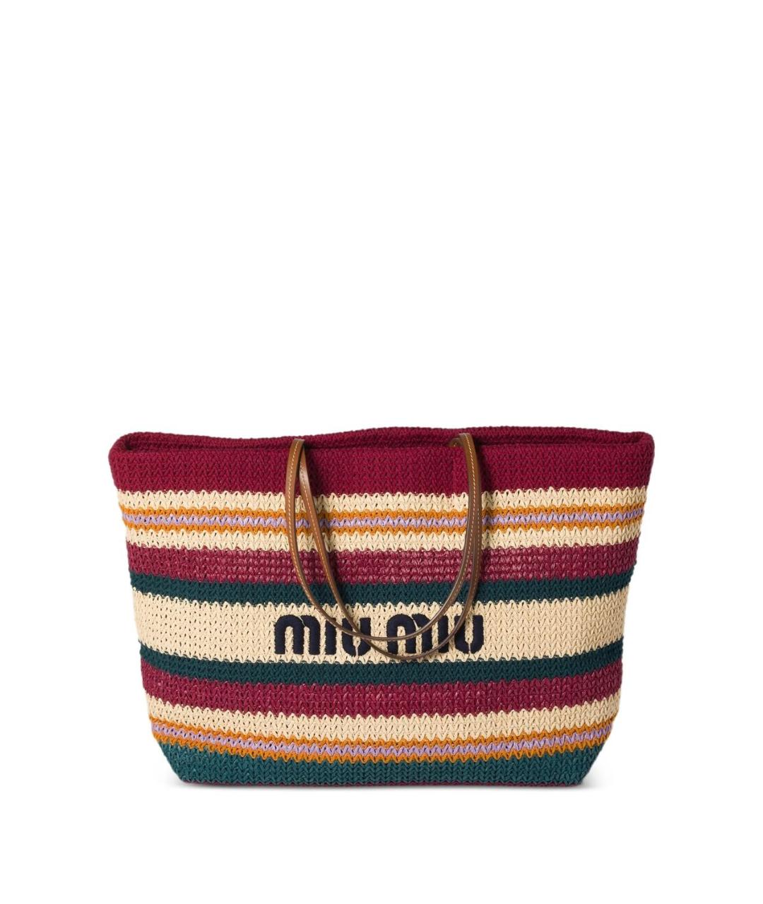 MIU MIU Бордовая пелетеная сумка тоут, фото 1