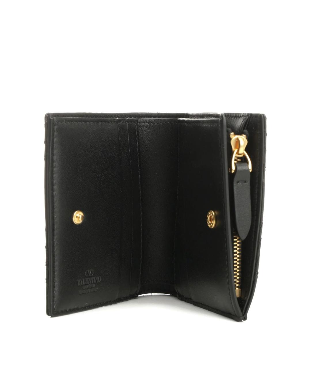 VALENTINO Черный кожаный кошелек, фото 2