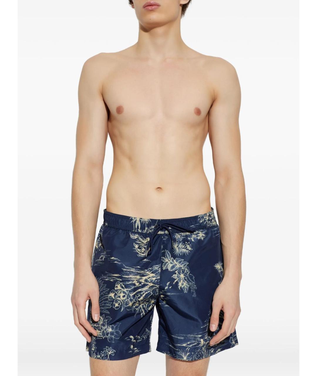 MONCLER Синие полиэстеровые плавки, фото 2