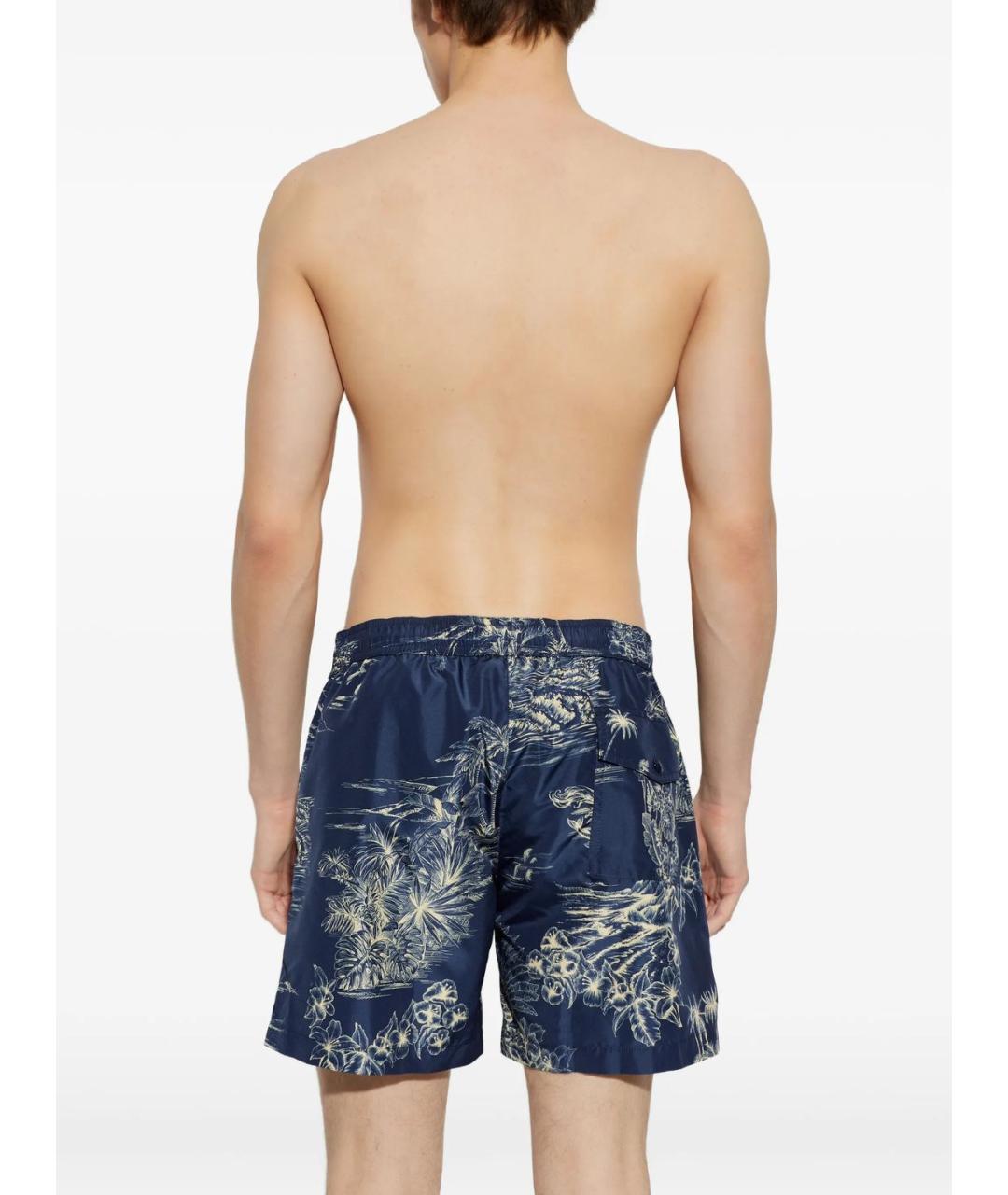 MONCLER Синие полиэстеровые плавки, фото 4