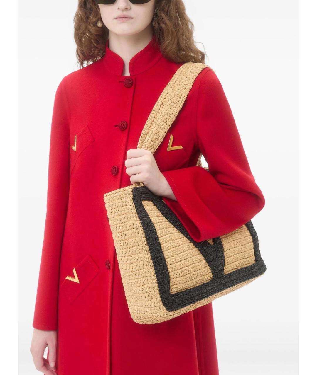 VALENTINO Черная пелетеная сумка тоут, фото 3