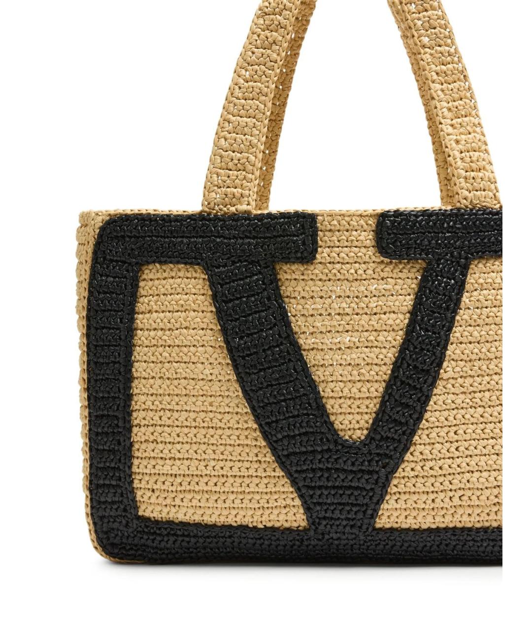 VALENTINO Черная пелетеная сумка тоут, фото 2