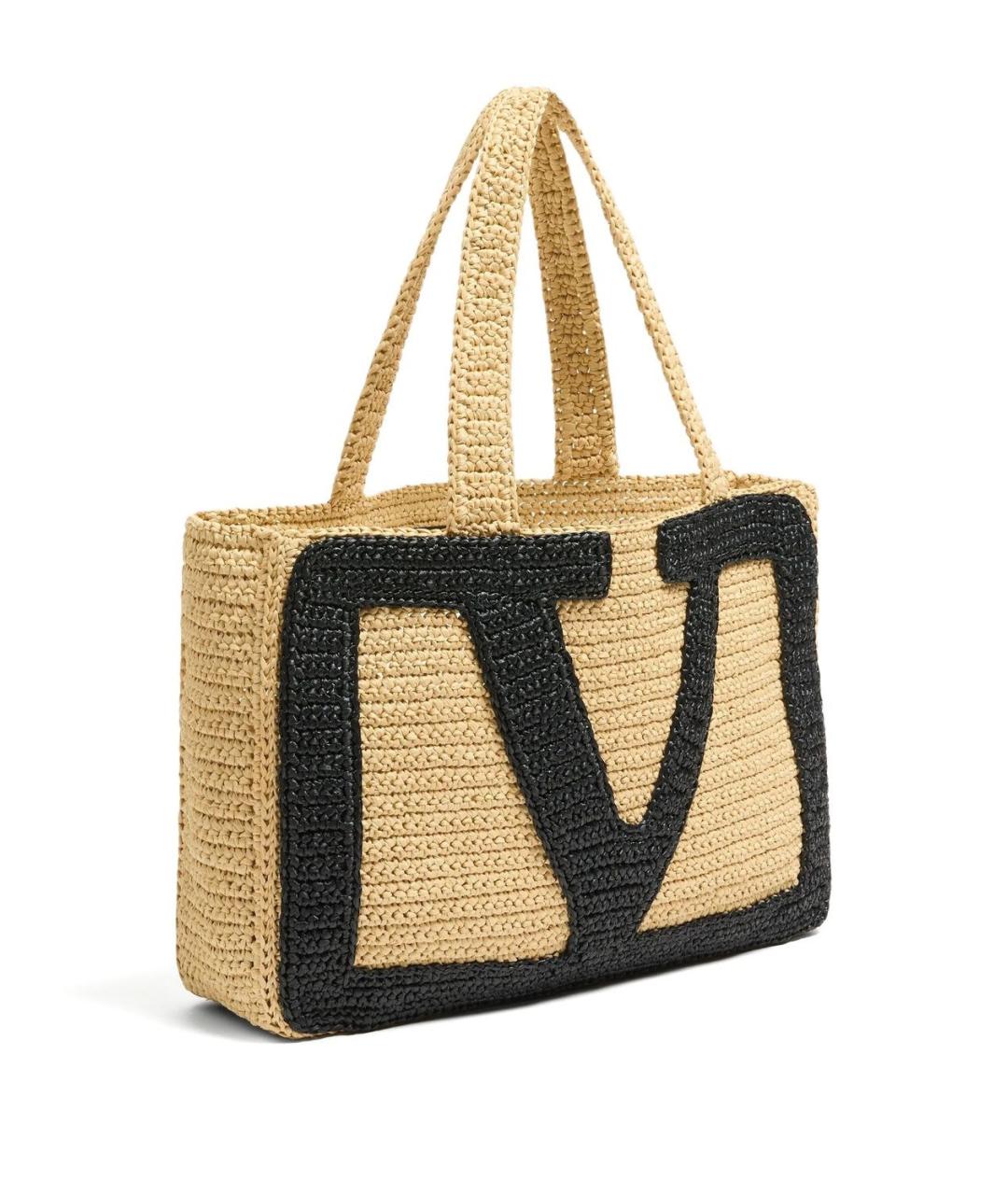 VALENTINO Черная пелетеная сумка тоут, фото 5