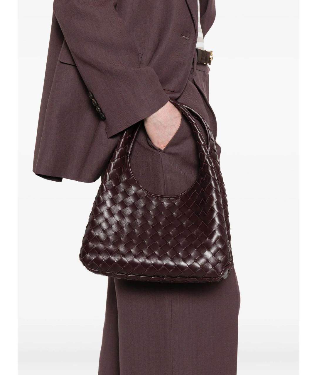 BOTTEGA VENETA Бордовая кожаная сумка тоут, фото 2