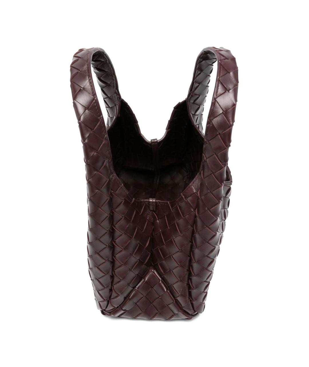 BOTTEGA VENETA Бордовая кожаная сумка тоут, фото 4