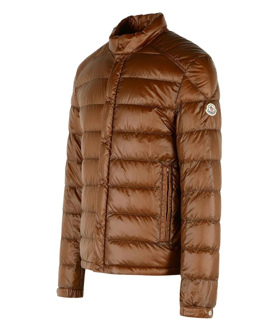MONCLER Коричневая полиэстеровая куртка, фото 3