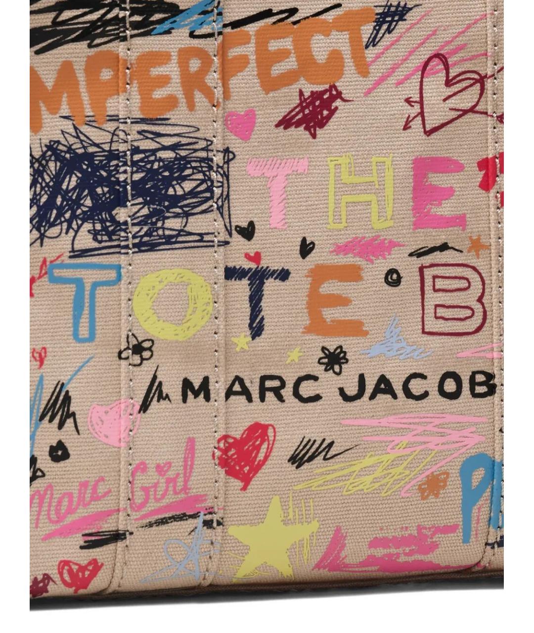 MARC JACOBS Бежевая хлопковая сумка тоут, фото 5