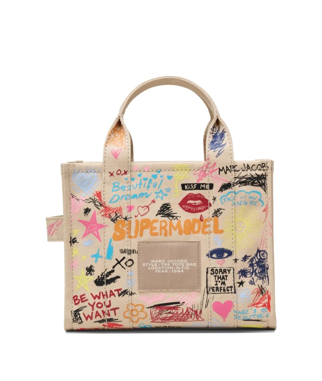 MARC JACOBS Бежевая хлопковая сумка тоут, фото 3