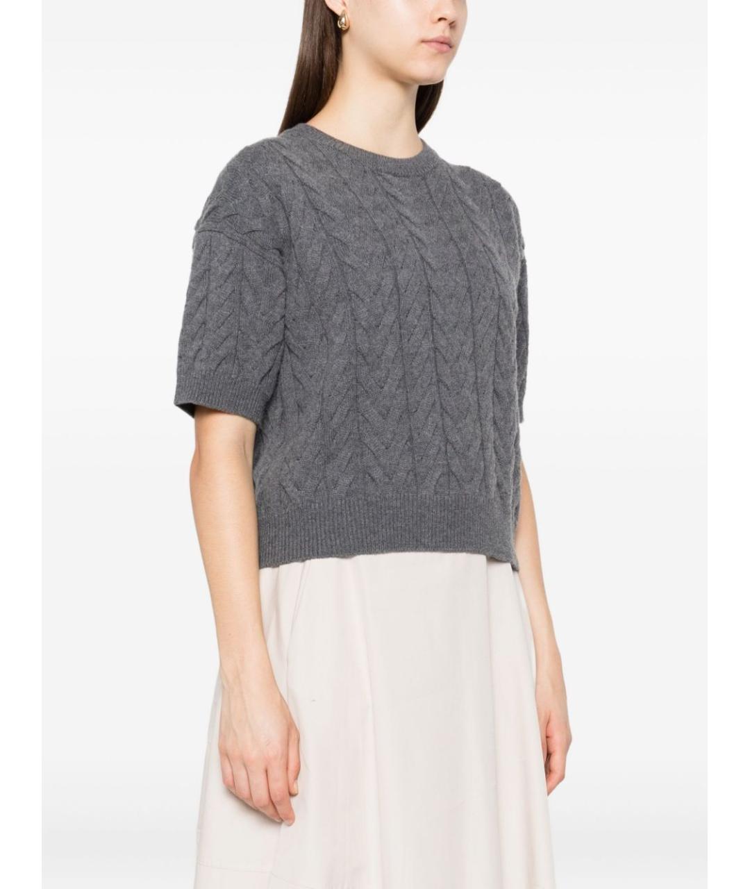 'S MAX MARA Серый шерстяной джемпер / свитер, фото 4