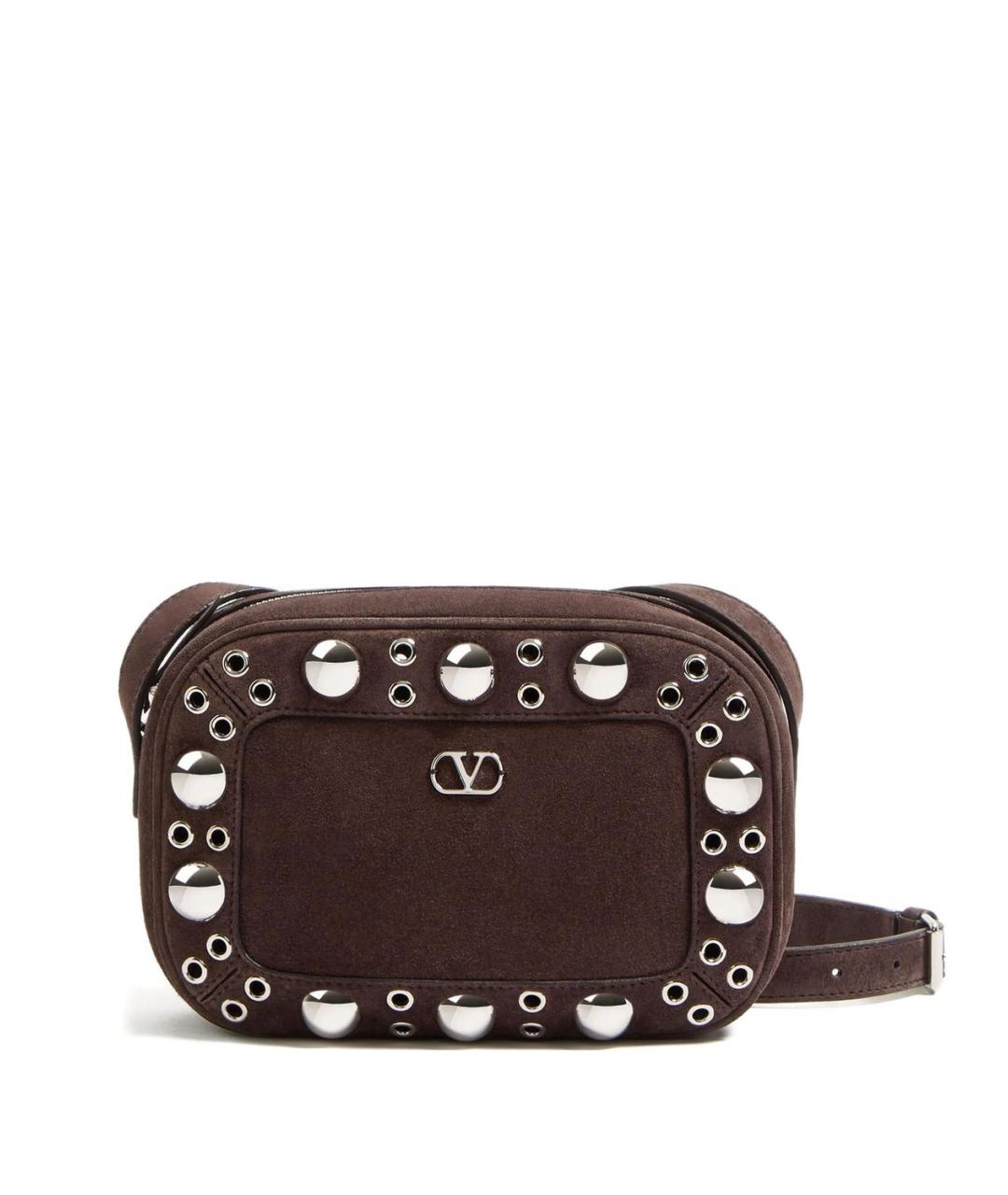 VALENTINO Коричневая замшевая сумка на плечо, фото 1