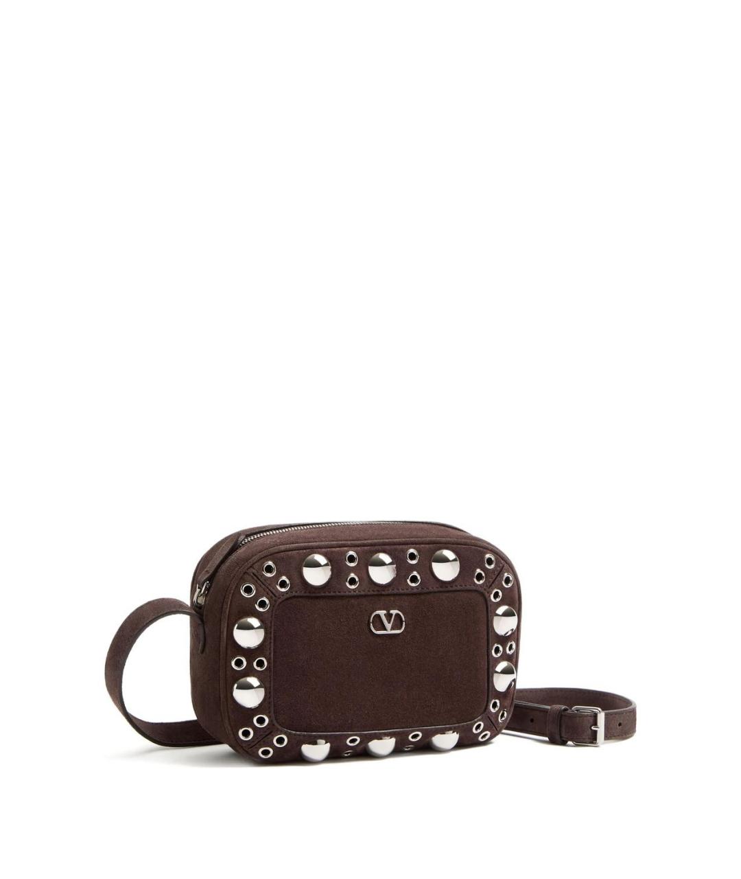 VALENTINO Коричневая замшевая сумка на плечо, фото 2