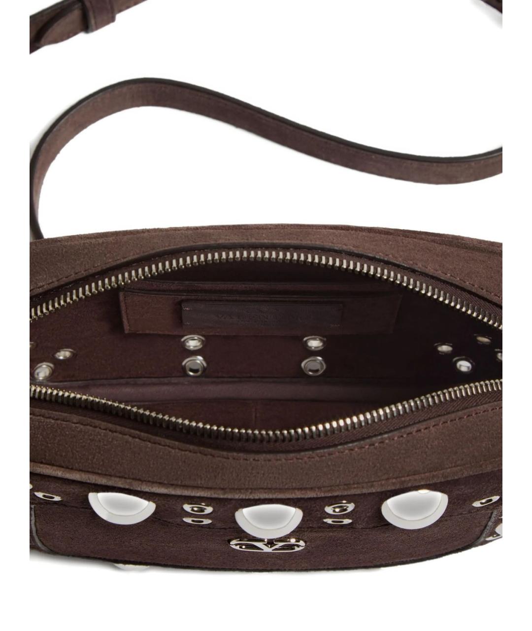 VALENTINO Коричневая замшевая сумка на плечо, фото 4