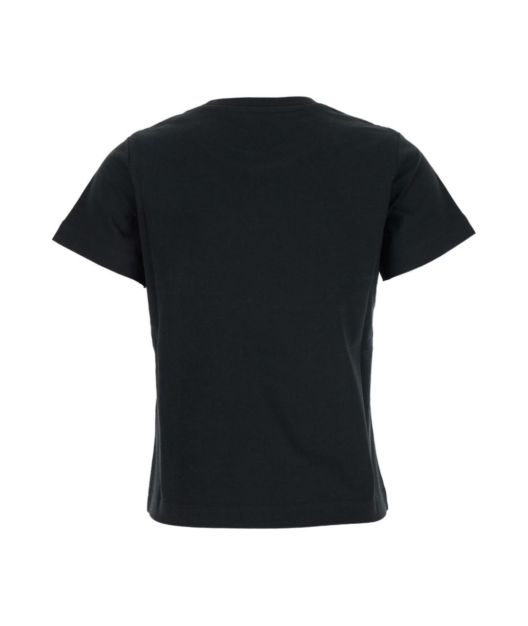 MONCLER Черная хлопковая футболка, фото 3