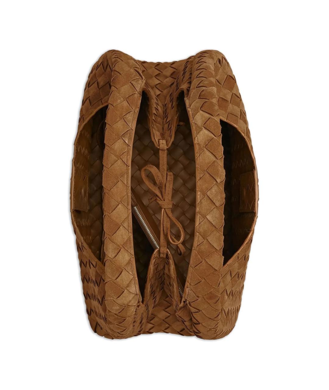 BOTTEGA VENETA Коричневая замшевая сумка тоут, фото 3