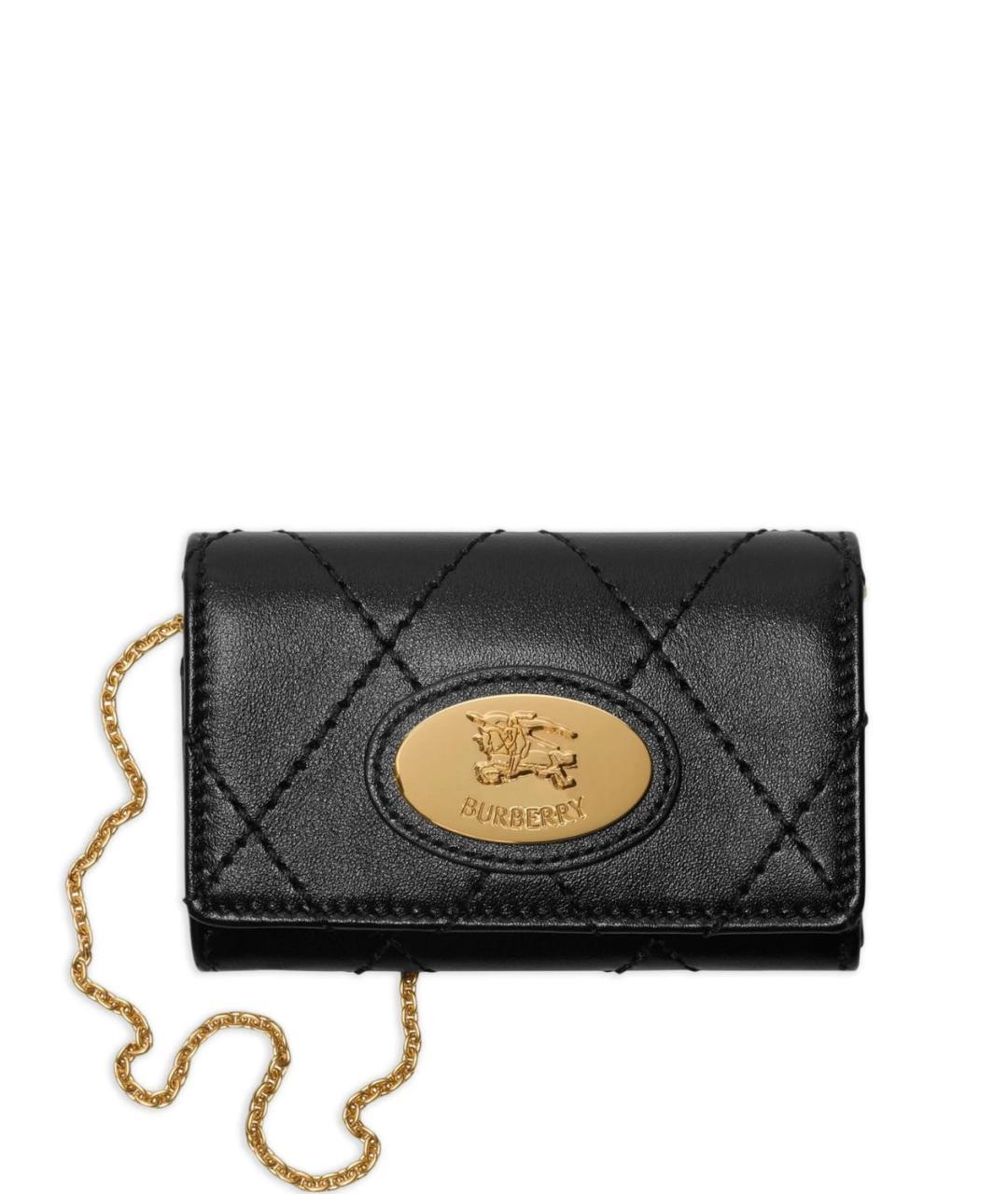 BURBERRY Черная кожаная сумка через плечо, фото 3