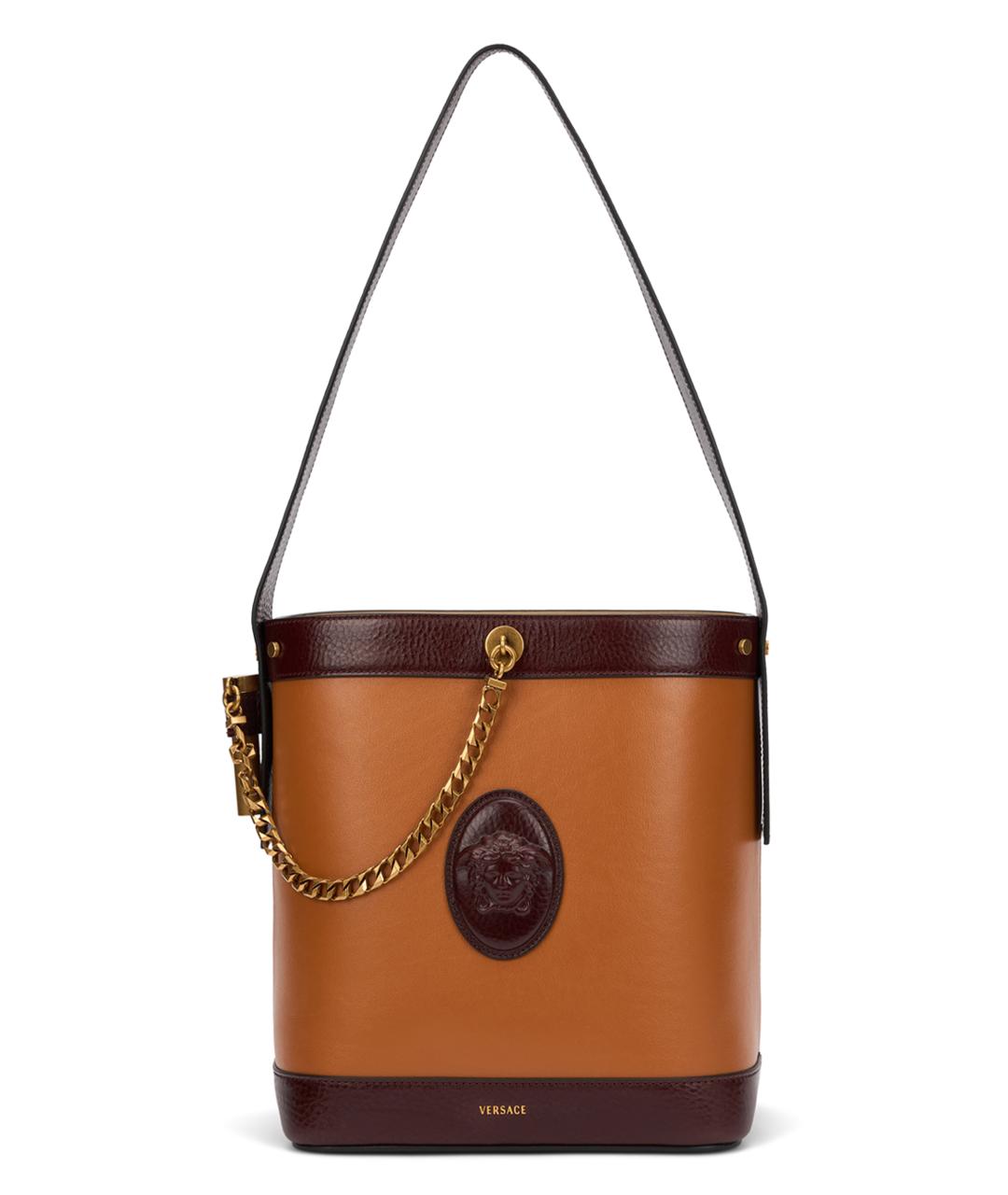 VERSACE Бежевая кожаная сумка через плечо, фото 1