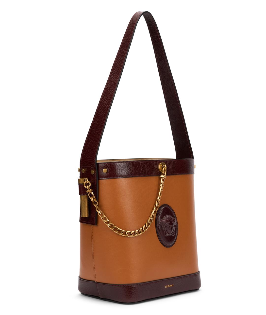 VERSACE Бежевая кожаная сумка через плечо, фото 3