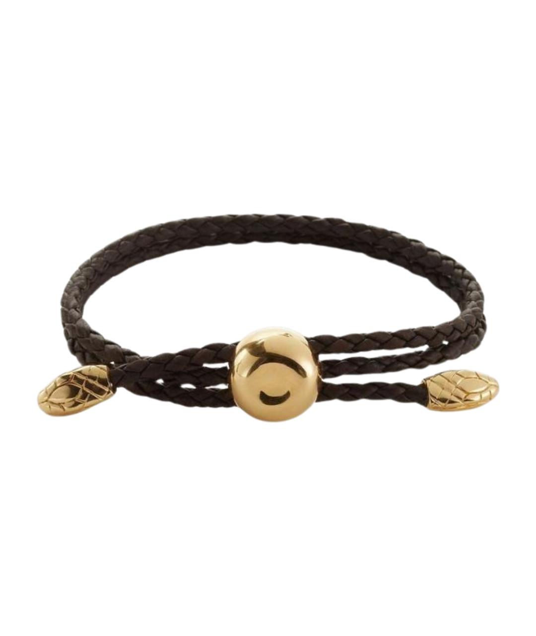 BOTTEGA VENETA Коричневый кожаный браслет, фото 1