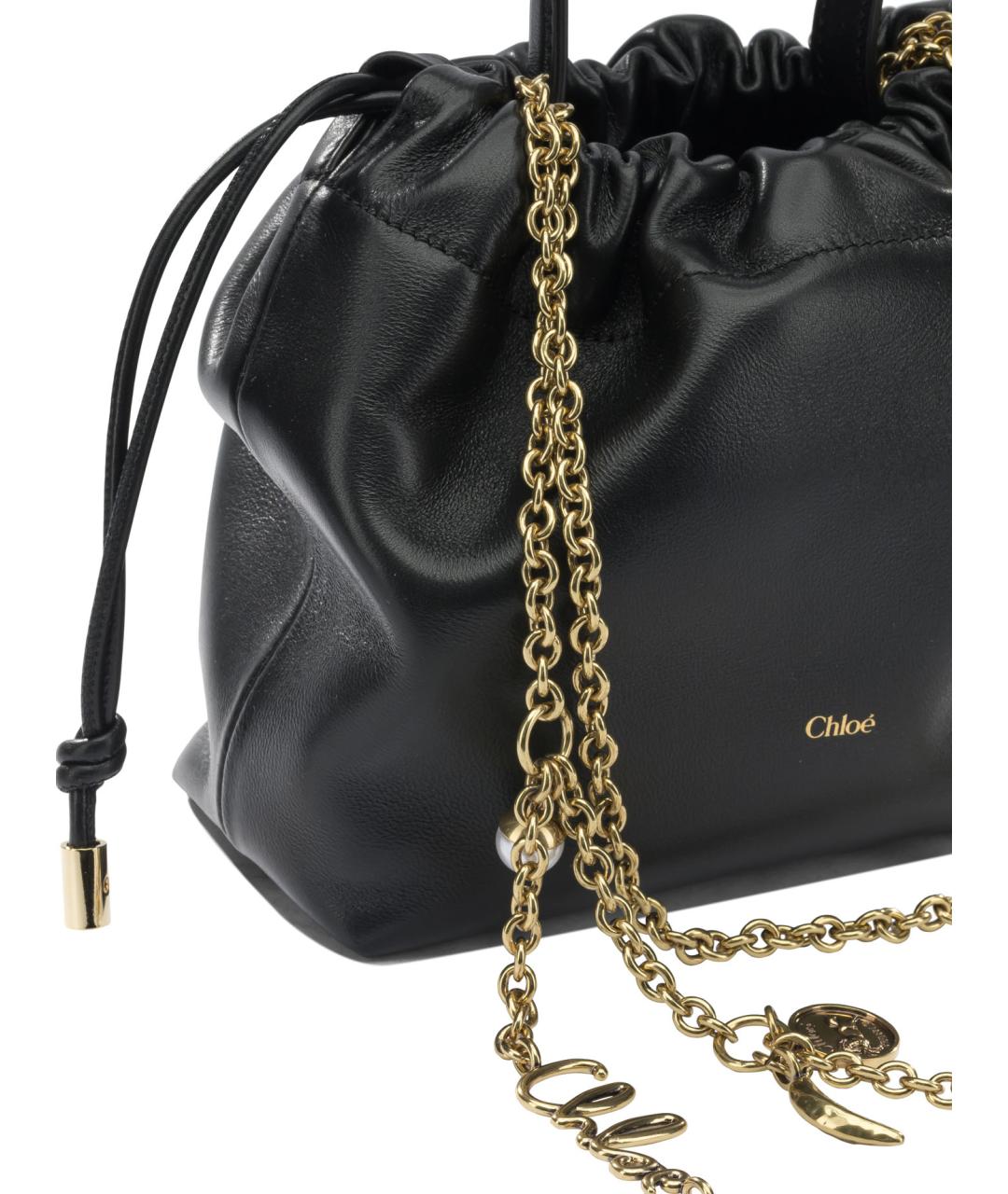 CHLOE Черная кожаная сумка через плечо, фото 4
