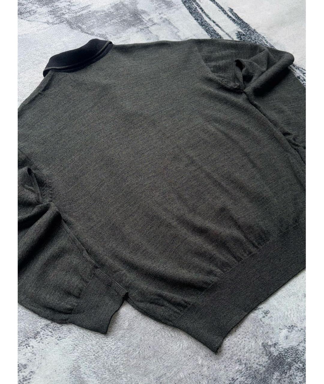 SAINT LAURENT Антрацитовый шерстяной джемпер / свитер, фото 6