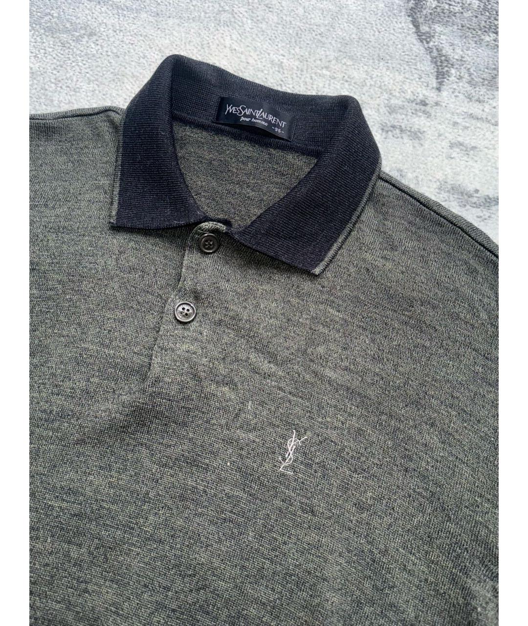 SAINT LAURENT Антрацитовый шерстяной джемпер / свитер, фото 4