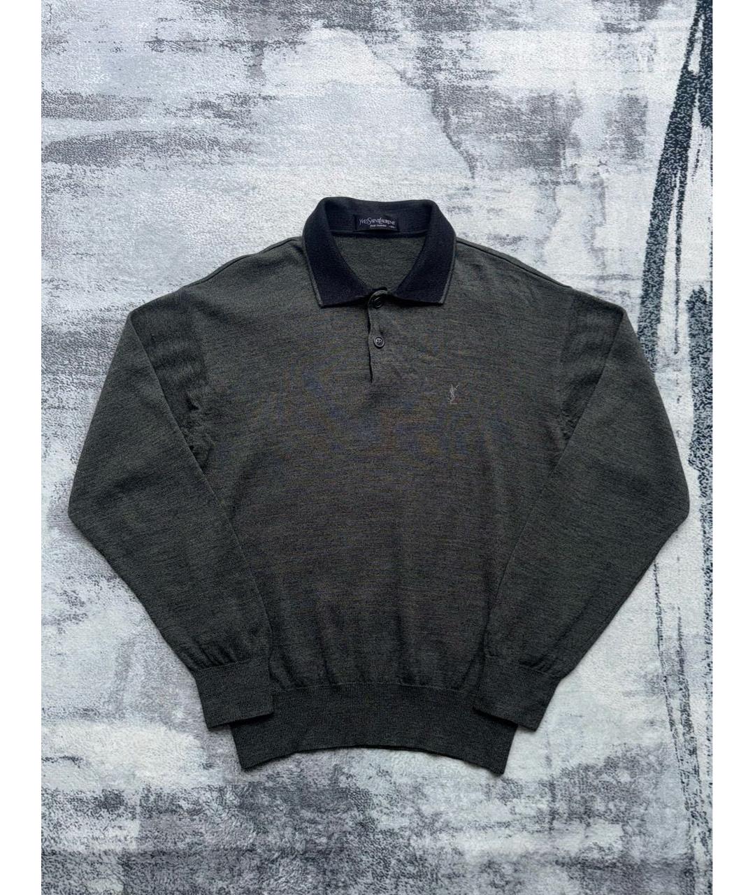 SAINT LAURENT Антрацитовый шерстяной джемпер / свитер, фото 7