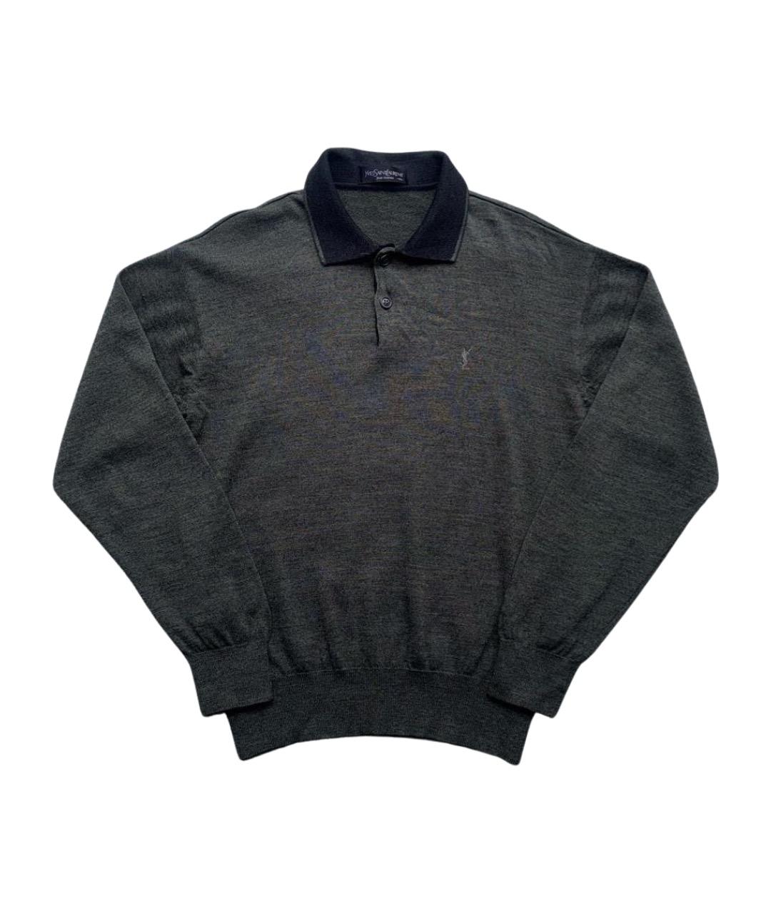 SAINT LAURENT Антрацитовый шерстяной джемпер / свитер, фото 1