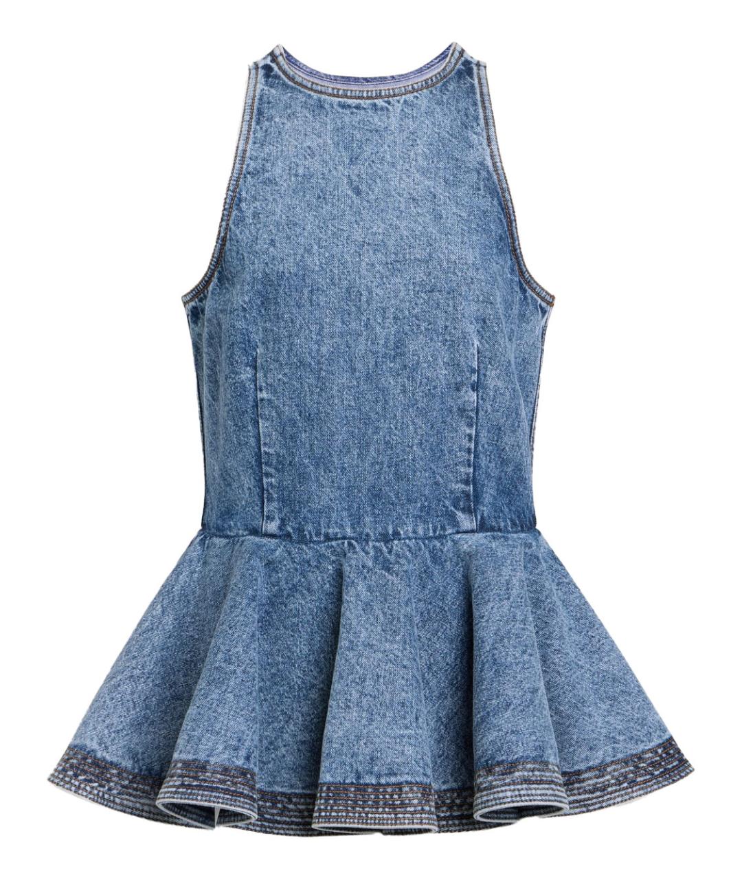 ALAIA Голубая хлопковая майка, фото 1