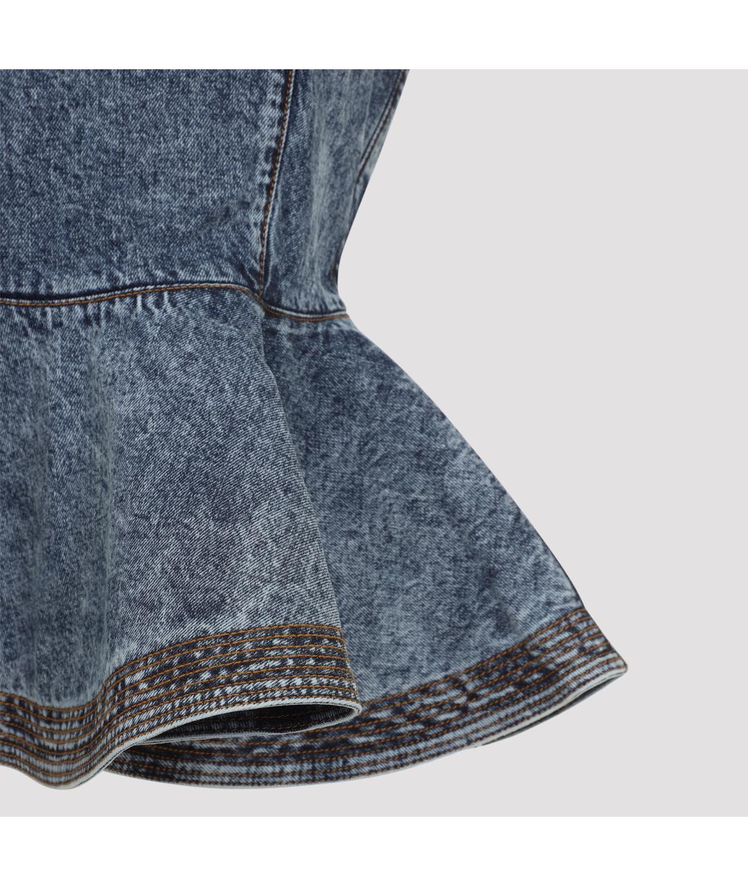 ALAIA Голубая хлопковая майка, фото 5